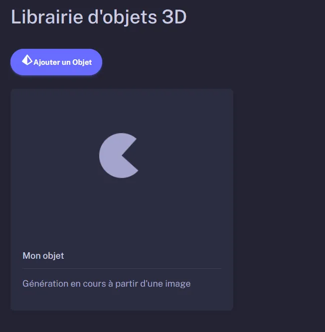 Formulaire de conversion d'image en modèle 3D par intelligence artificielle