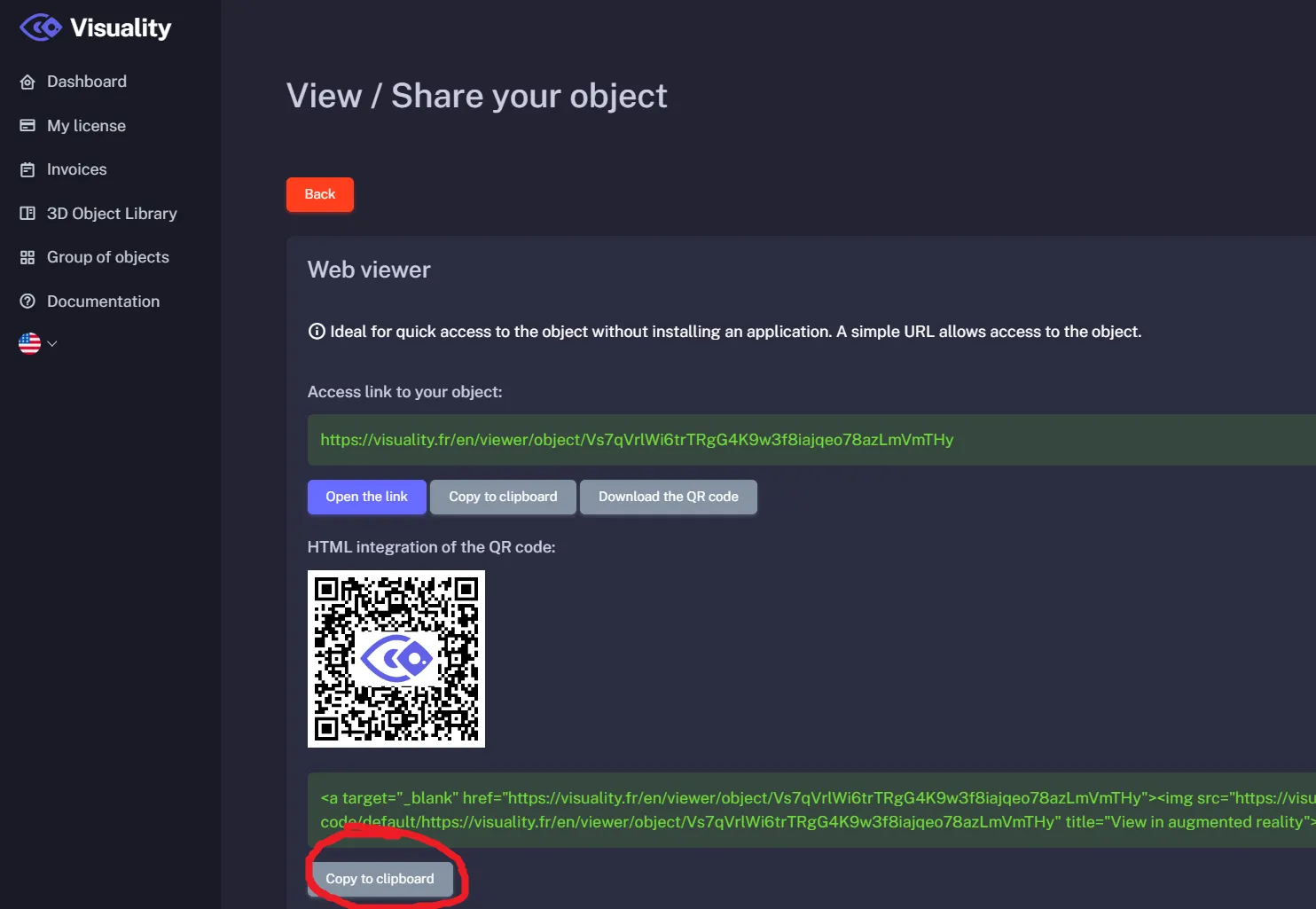 HTML code for QR code to embed on an e-commerce website