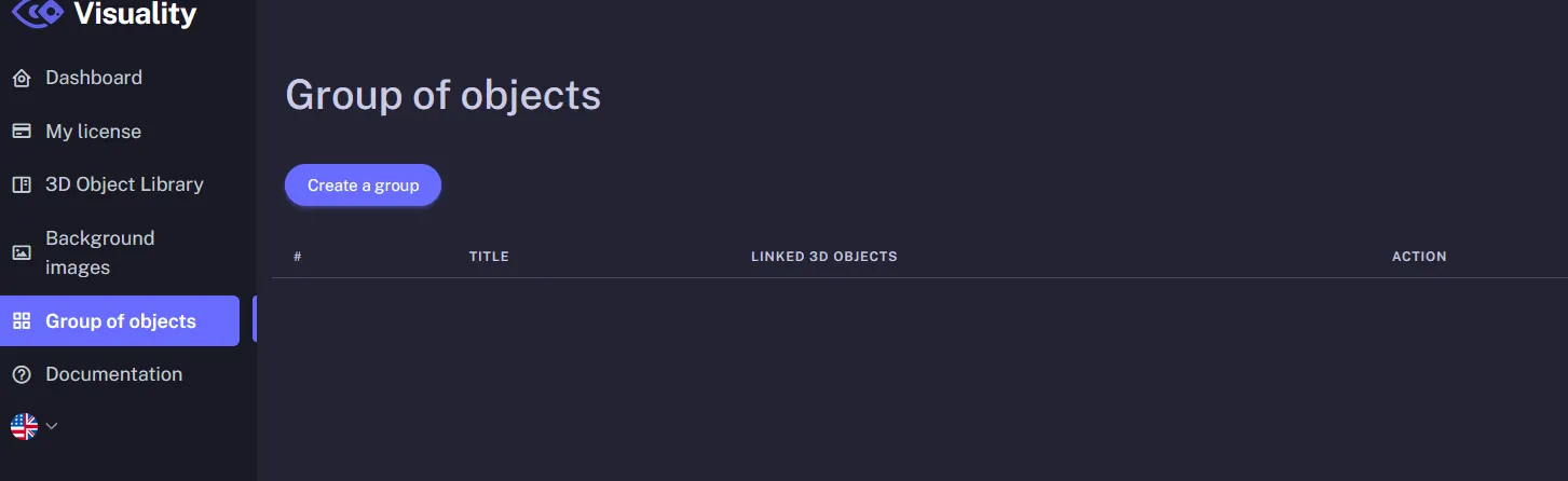 3D object group creation button