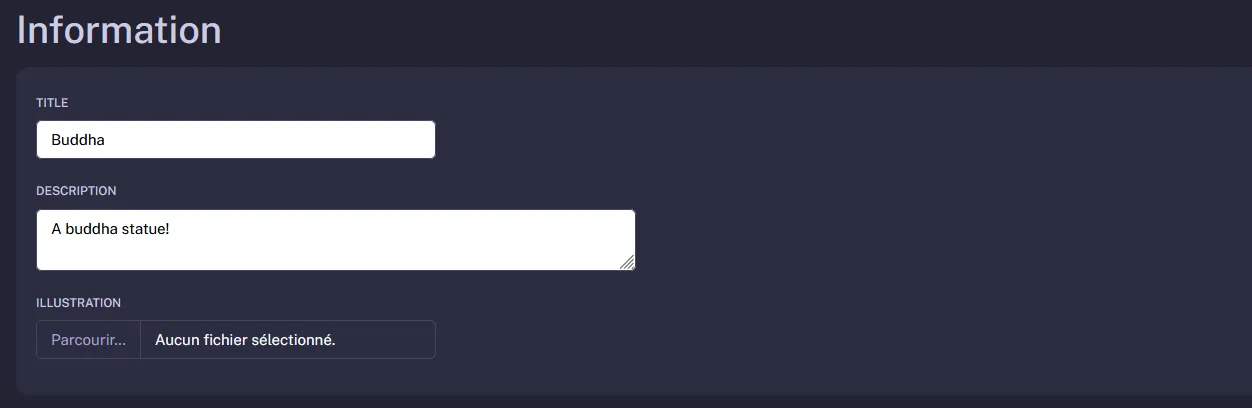Information block with Illustration field to add a thumbnail