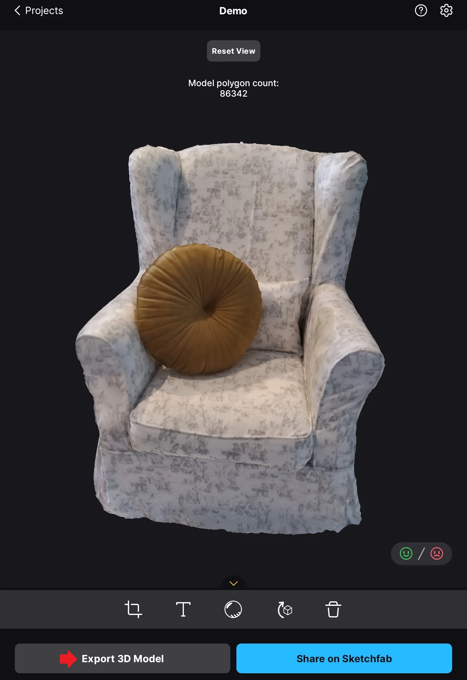 Modèle 3D finalisé prêt à être exporté depuis RealityScan