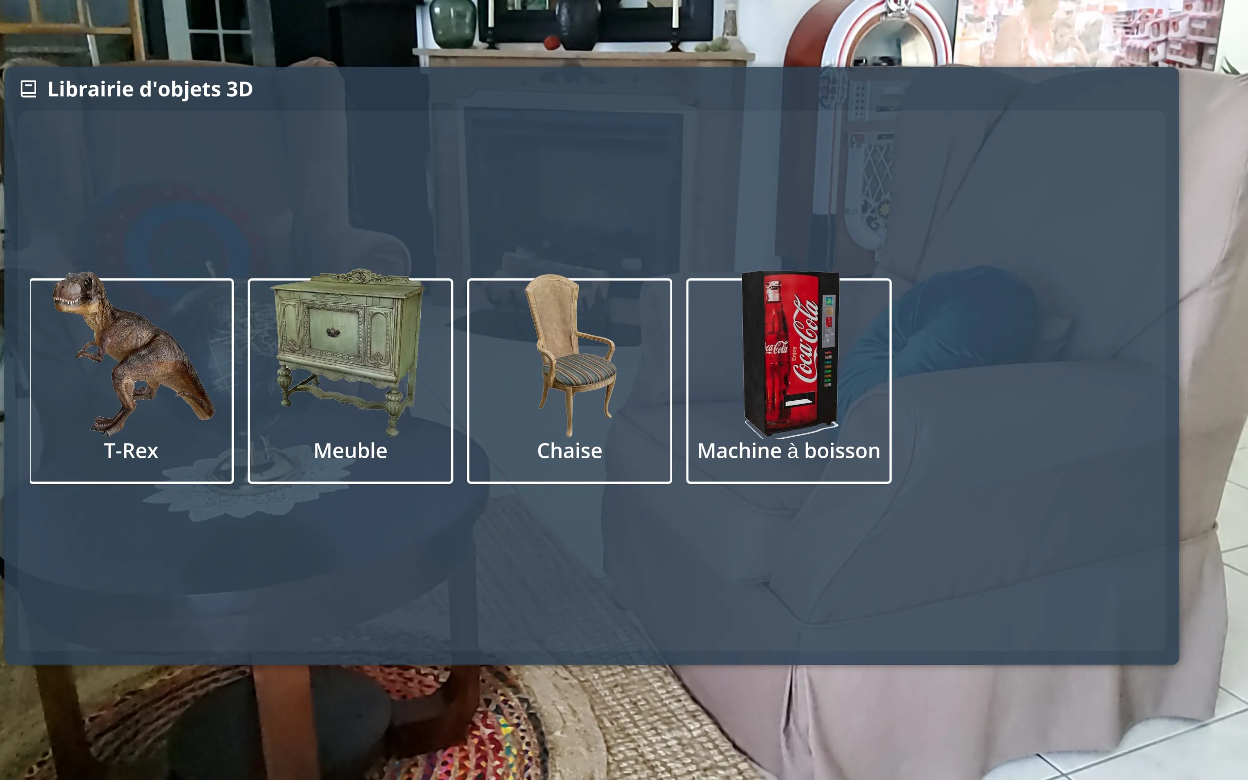 Plusieurs objets 3D affichés simultanément en réalité augmentée