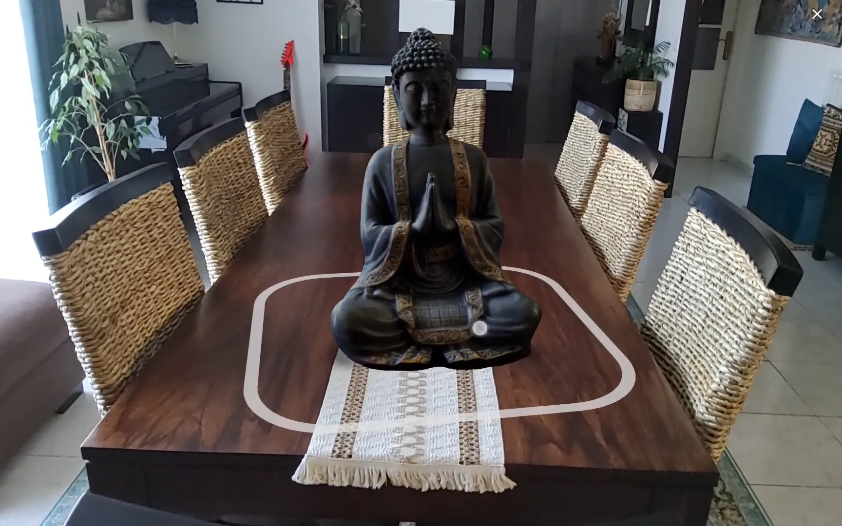 Bouton de lancement de la réalité augmentée sur mobile